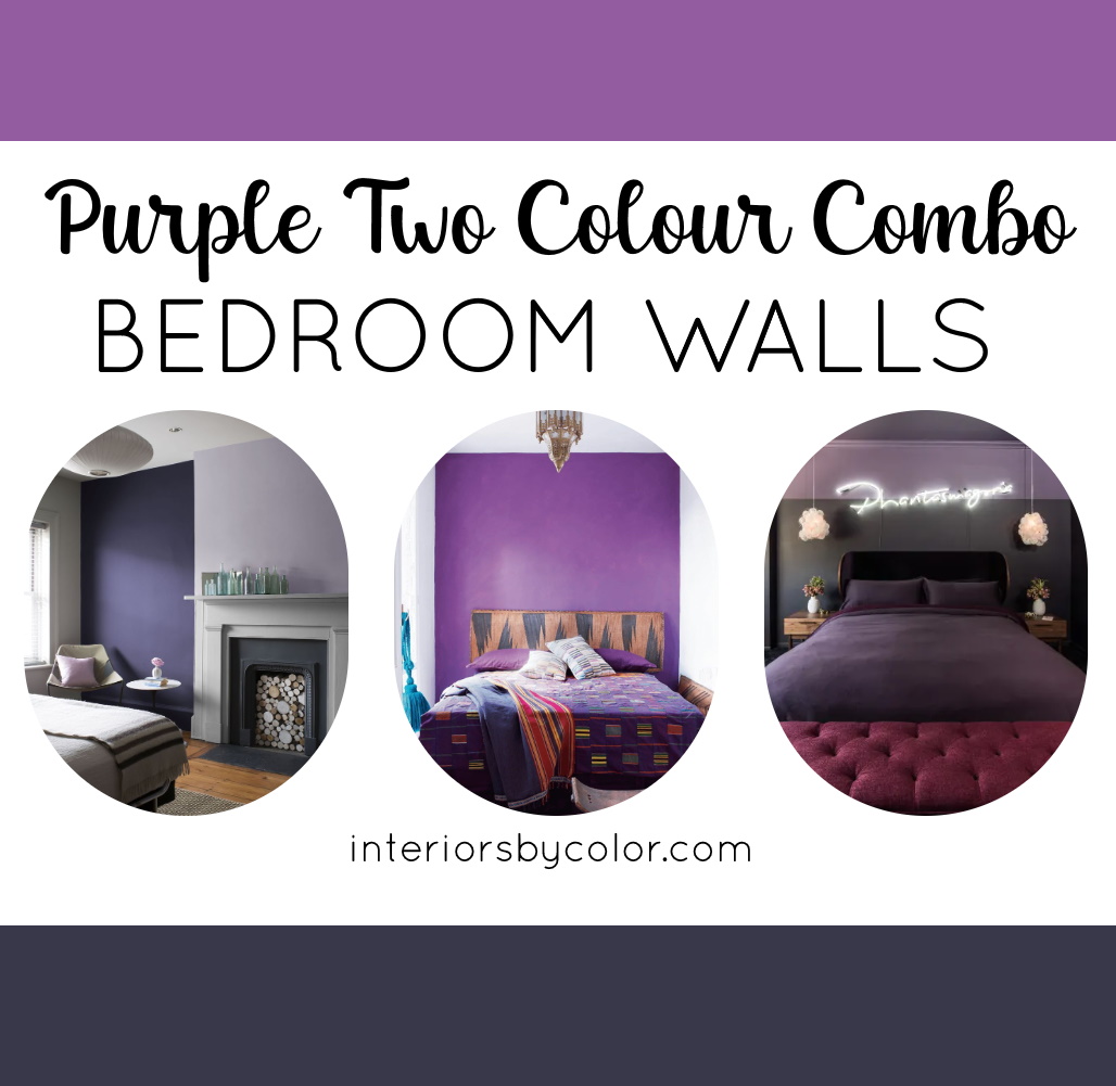 Purple Two Colour Combination for Bedroom Walls - Interiors By Color