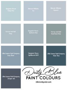 dusty blue paint colour palette
