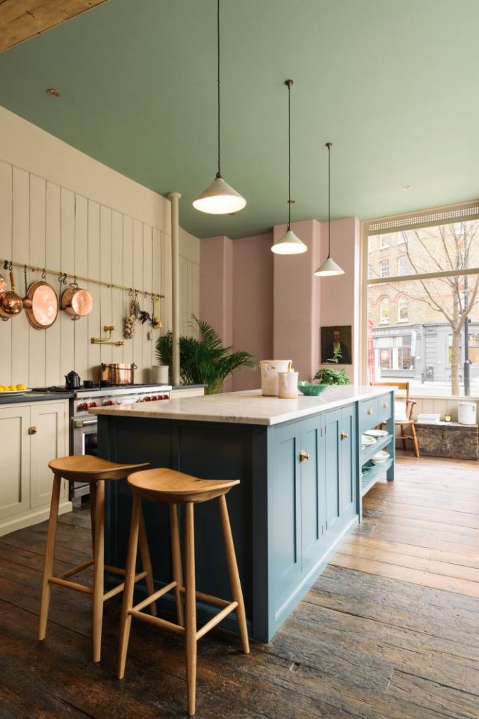 Eclectic Kitchen in Green and Blush and cream