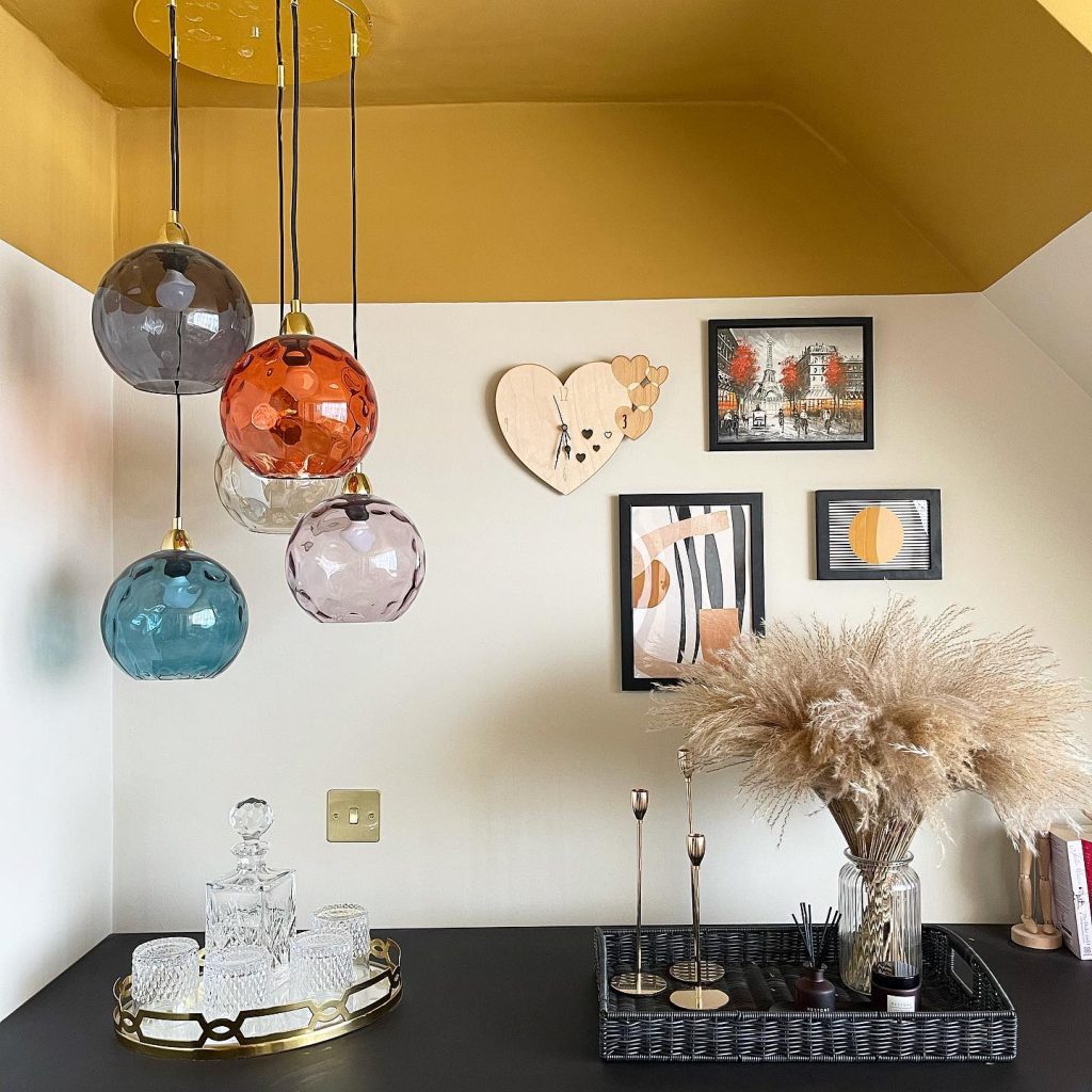 Farrow & Ball India Yellow Painted Ceiling