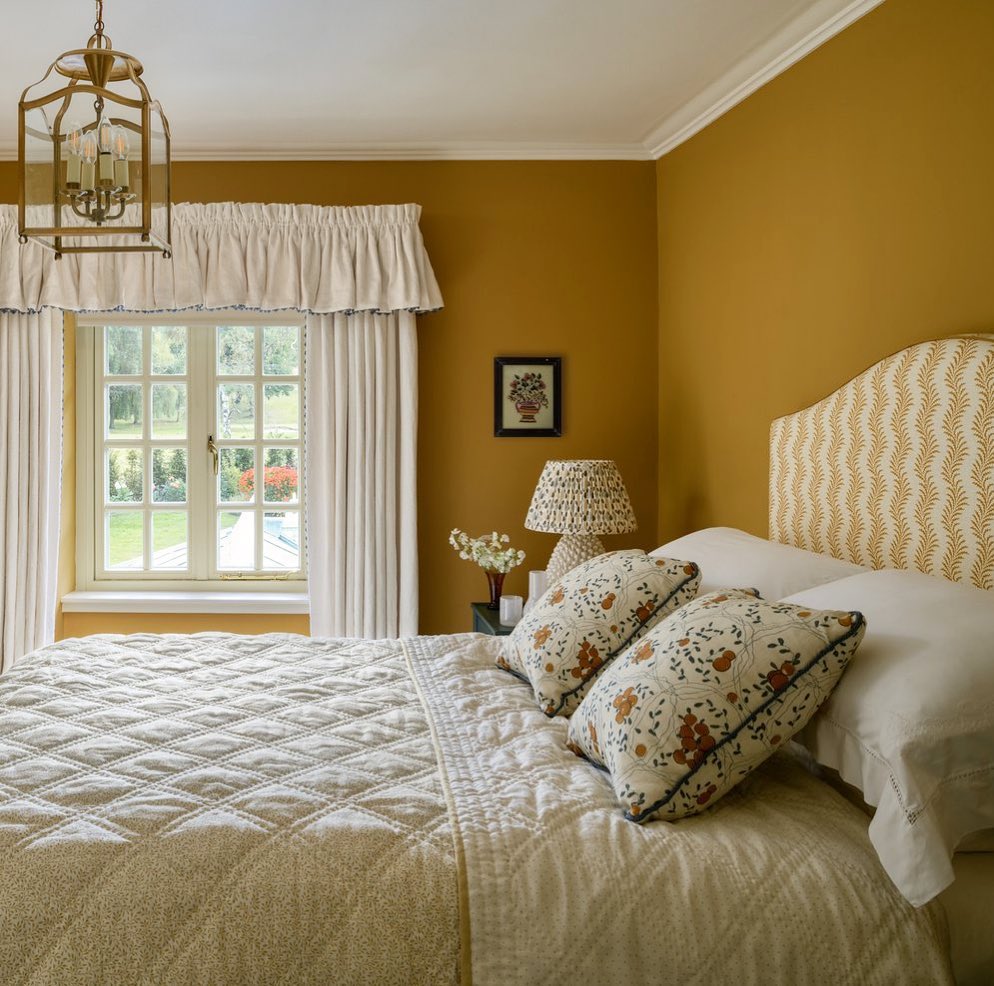 Farrow and Ball Indian Yellow bedroom