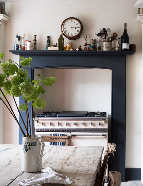 Farrow and Ball Off-Black fireplace