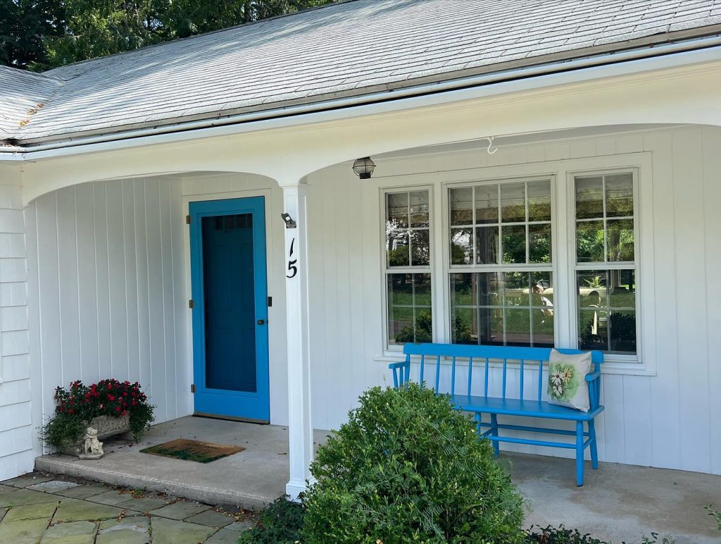 Farrow and Ball st Giles Blue exterior paint door