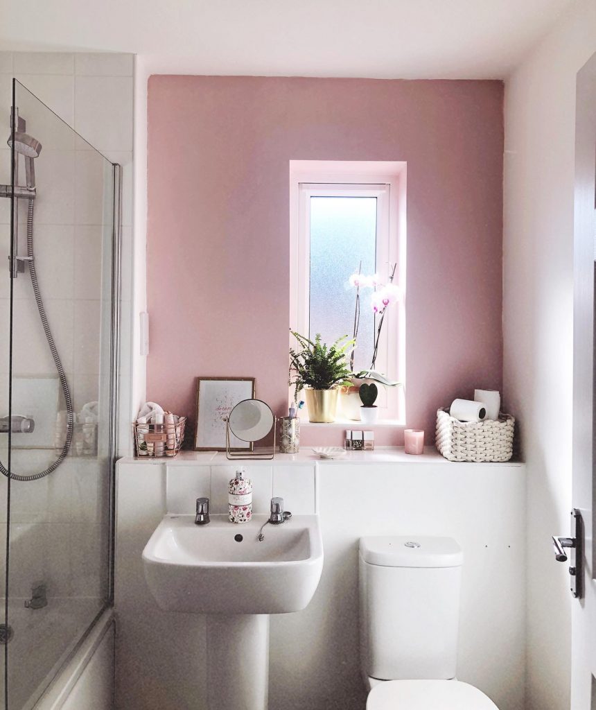 Little Greene Confetti pink bathroom