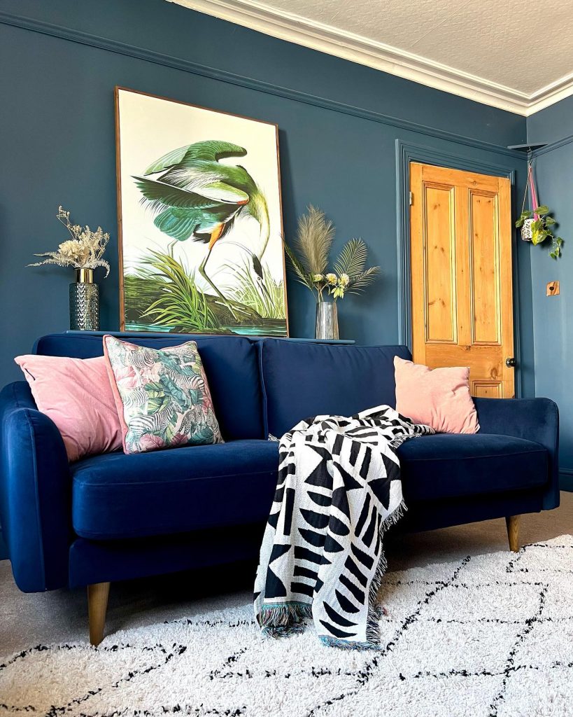 Little Greene Paint Company hicks blue living room