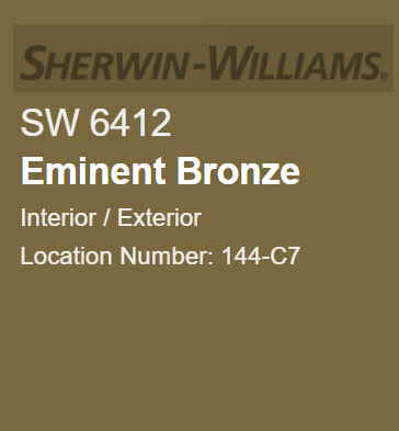 Sherwin Williams Eminent Bronze paints