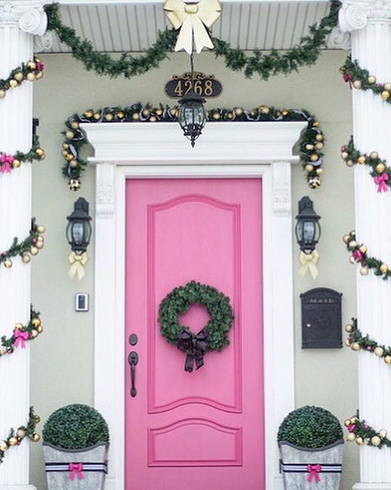 Benjamin Moore Peony pink front door