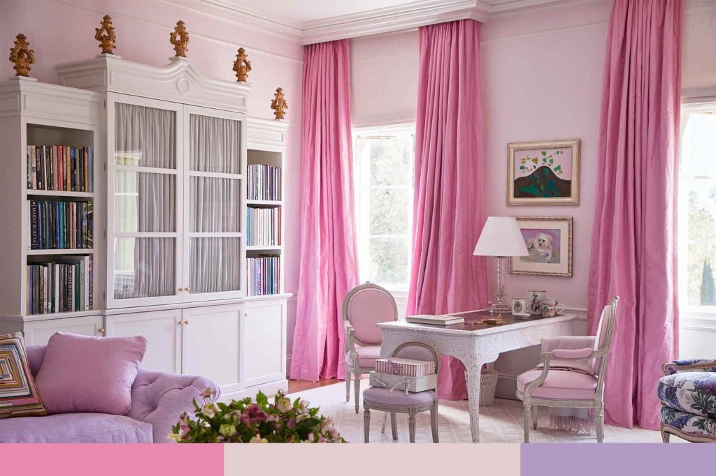 Pink and lavender interior color scheme
