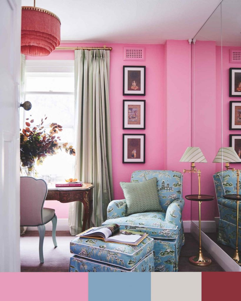 hot pink and baby blue classic interior style