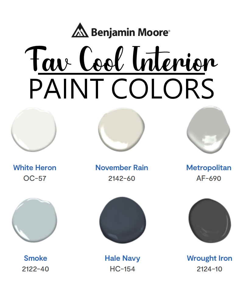 Benjamin Moore Favorite Cool Interior Paint Colors