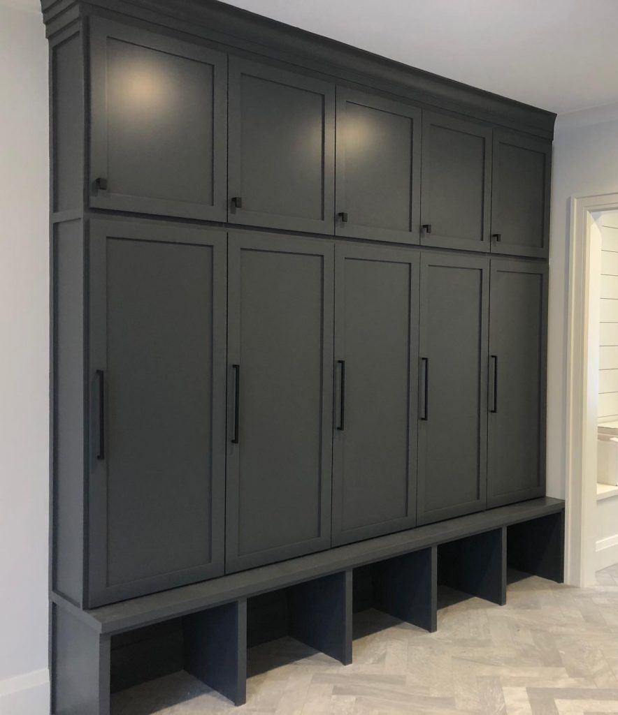 Benjamin Moore French Beret cabinets