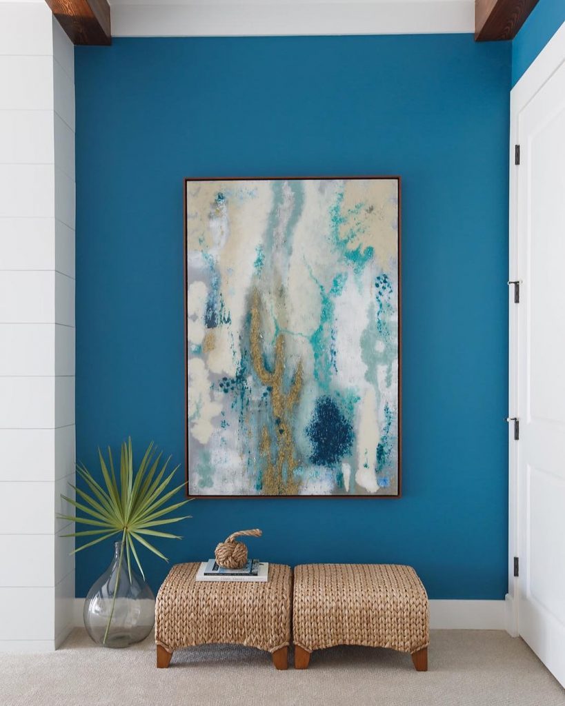 Benjamin Moore Naples Blue bedroom wall