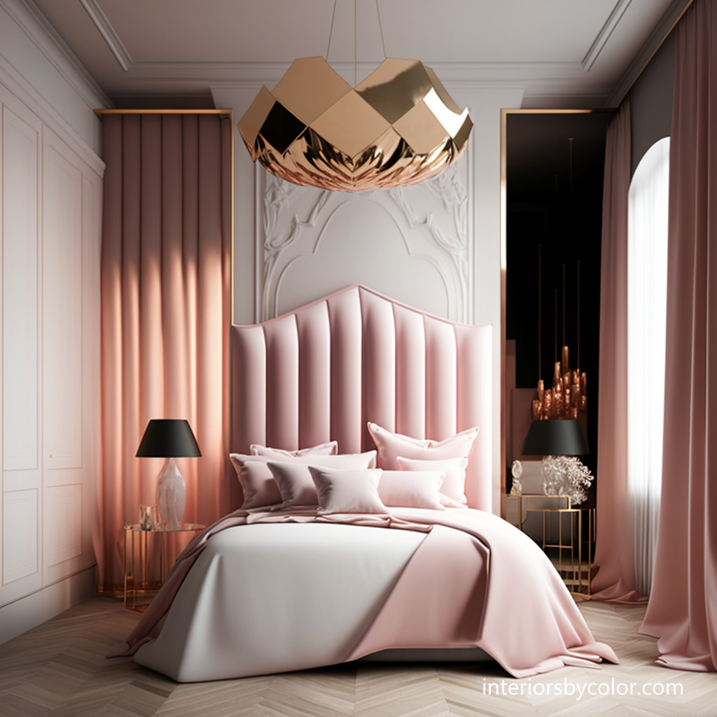 Glamorous Pink and rose gold Bedroom Ideas