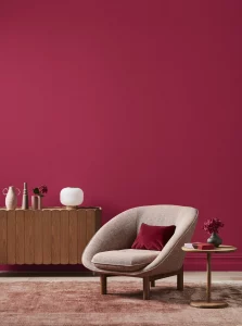 Dulux-Scarlet-Ribbons-pink-wall-paint-colour - Interiors By Color