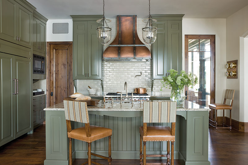 Sage Green Kitchen cabinets country