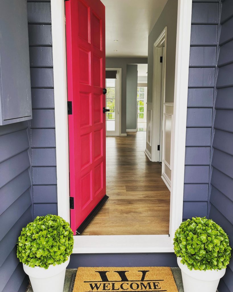 Scarlett Ribbons by Dulux pink paint front door