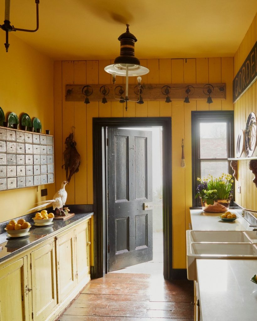 Yellow kitchen with black trim. Yellow Interior Color Schemes
