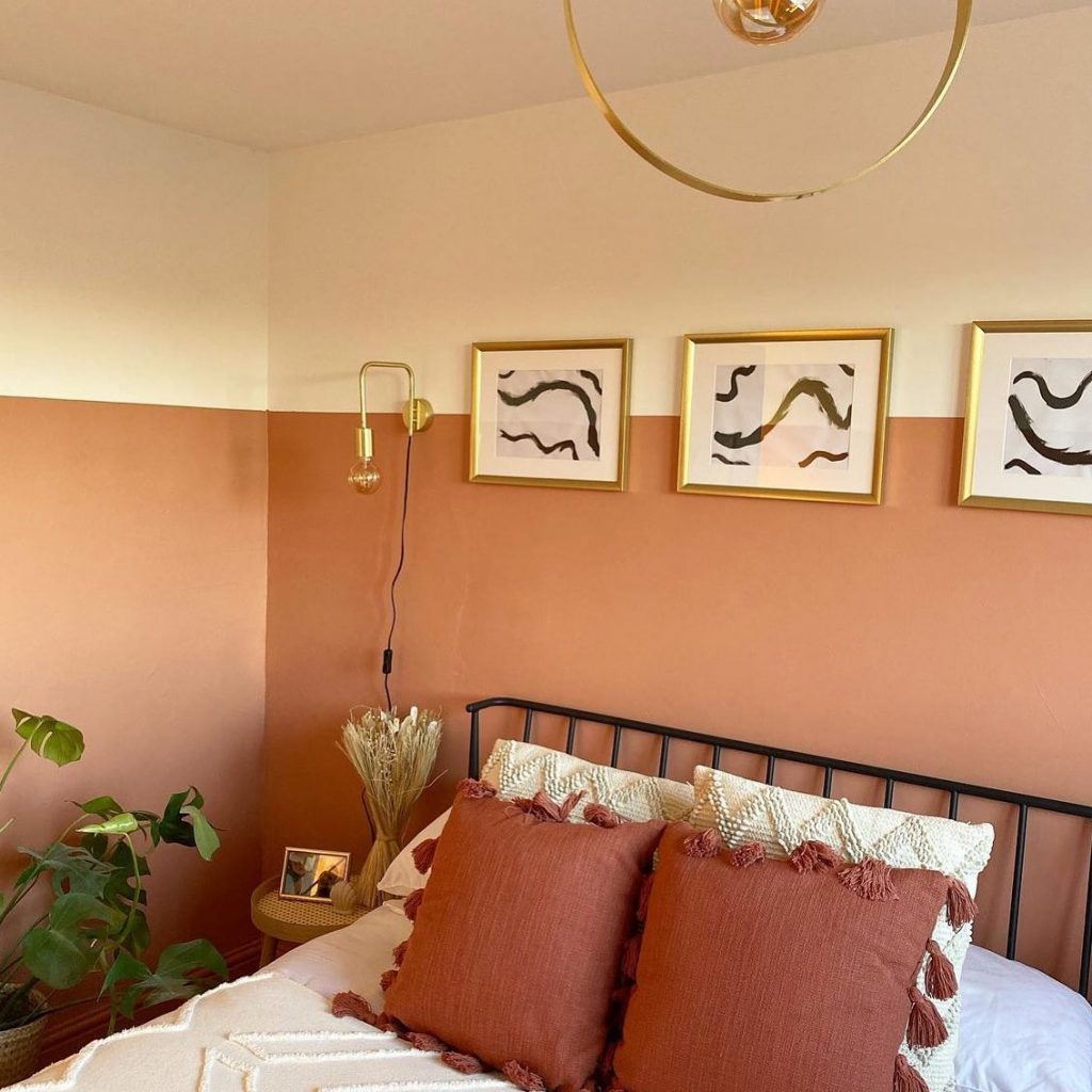 rusty Orange Interior Color Schemes for 2023 bedroom