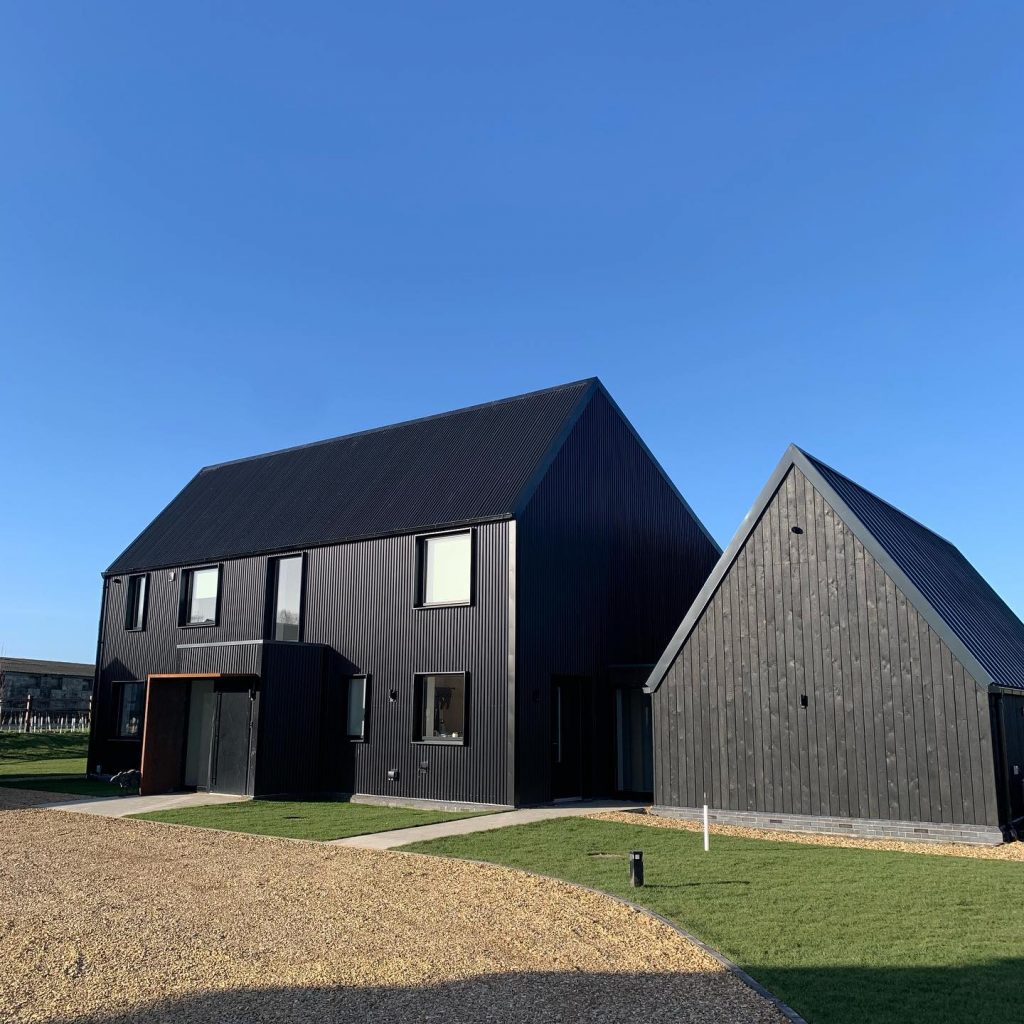 black modern farmhouse exterior front