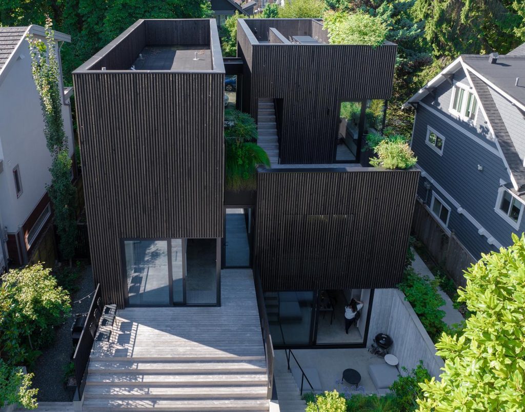 black painted modern box house