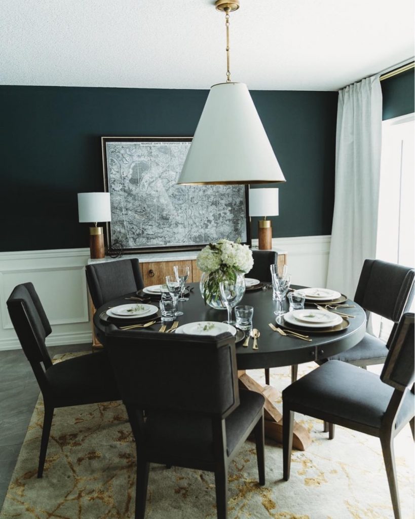 Benjamin Moore Regent Green dining room wall paint