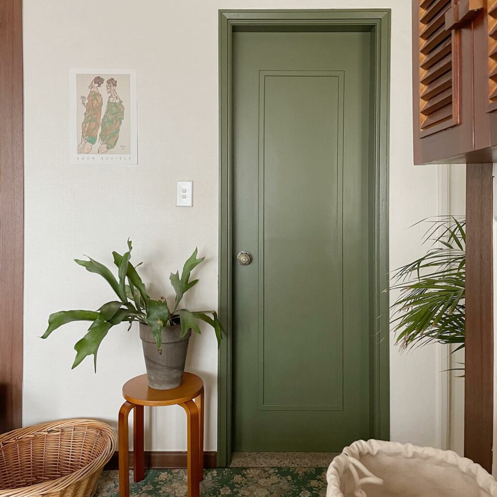 Benjamin Moore Guacamole green paint color door