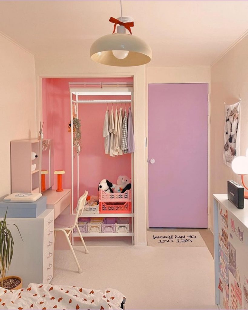 Benjamin Moore Purple Easter Egg bedroom door paint color
