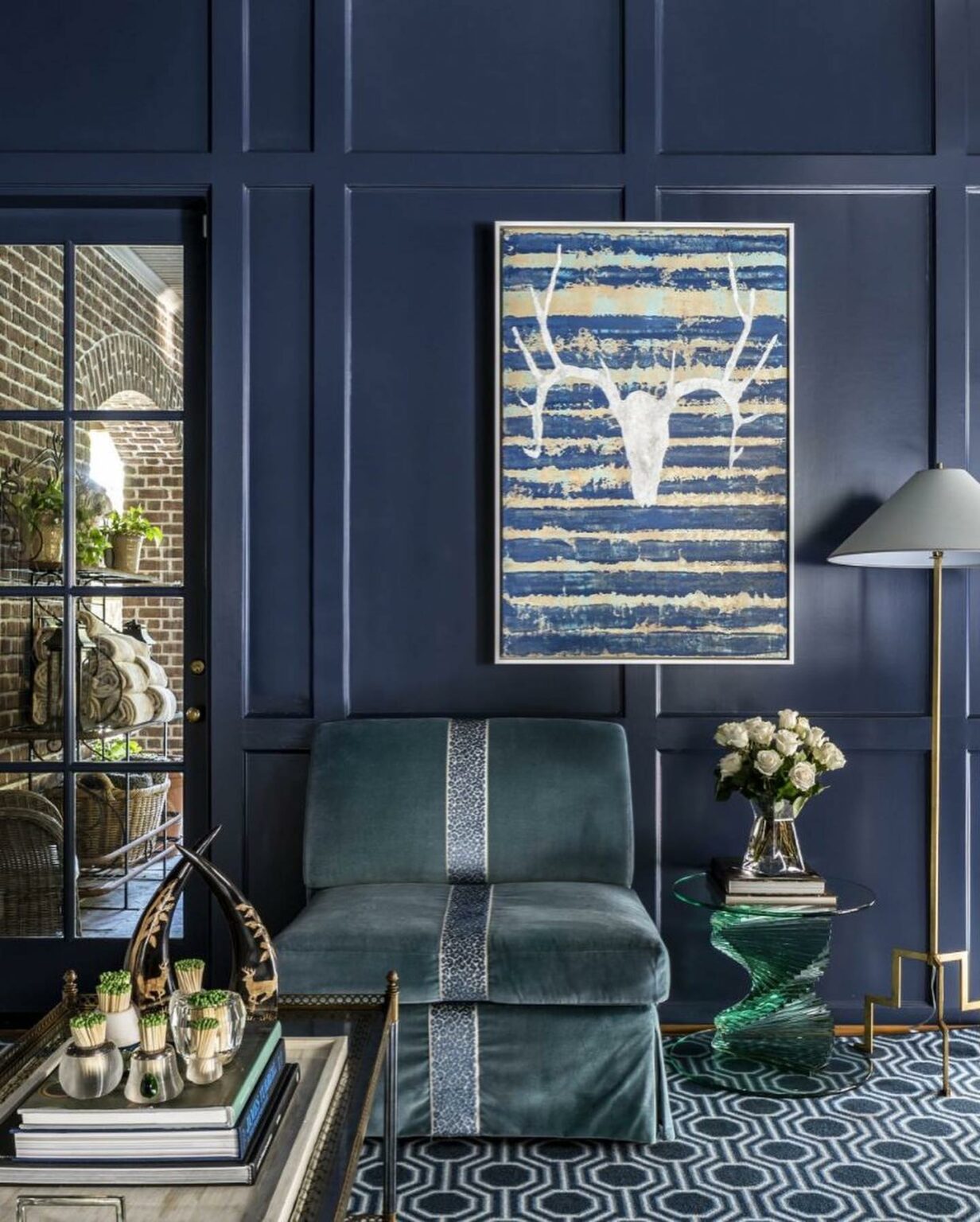 Benjamin-Moores-Hale-Navy-board-and-batten - Interiors By Color