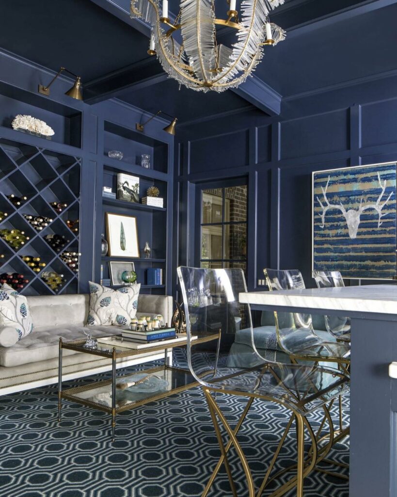 Benjamin Moore's Hale Navy Home Bar Decor