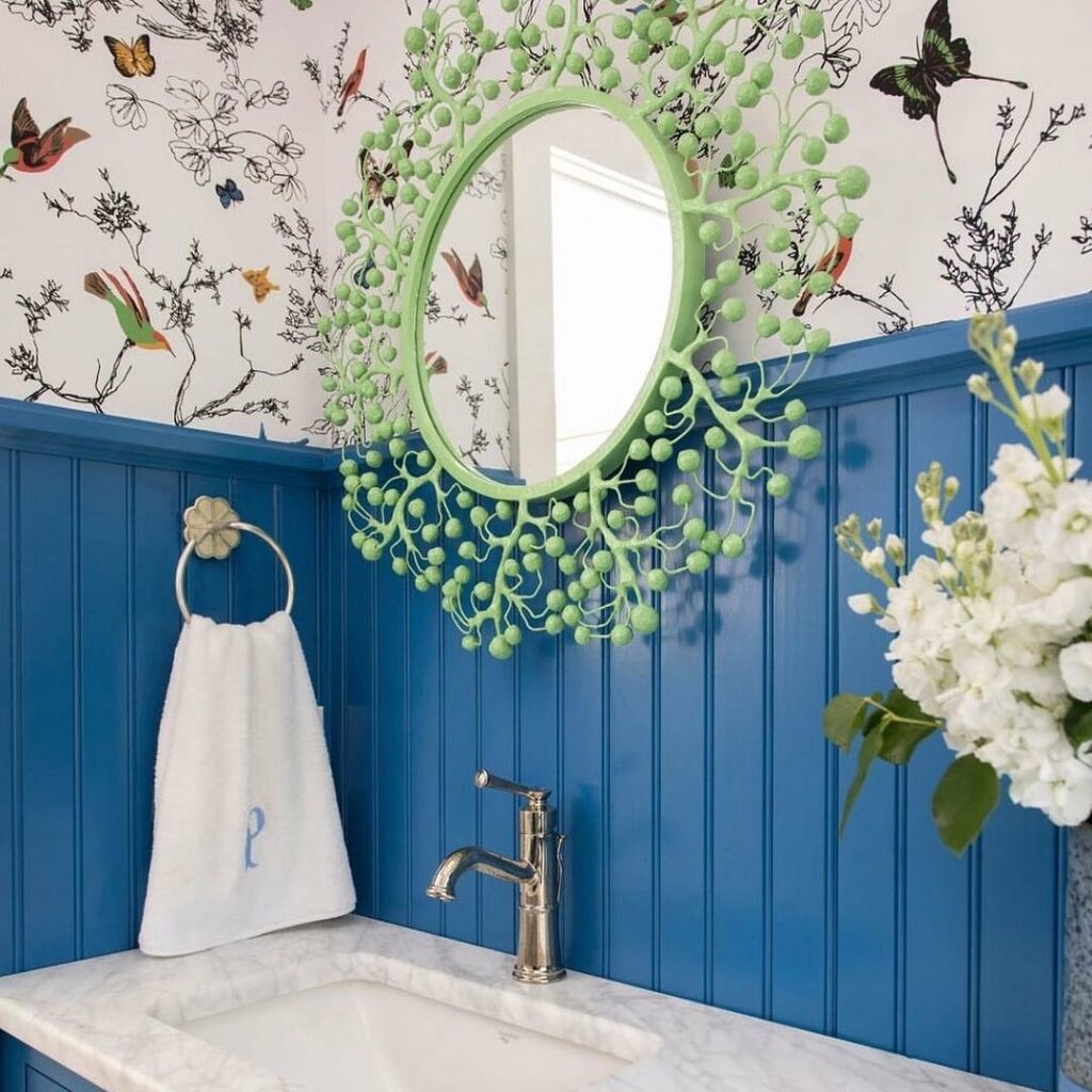 Benjamin Moore Blueberry bathroom