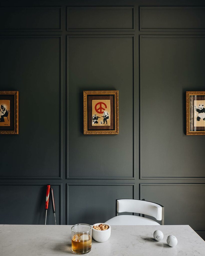 Benjamin Moore Deep Space grey painted home office