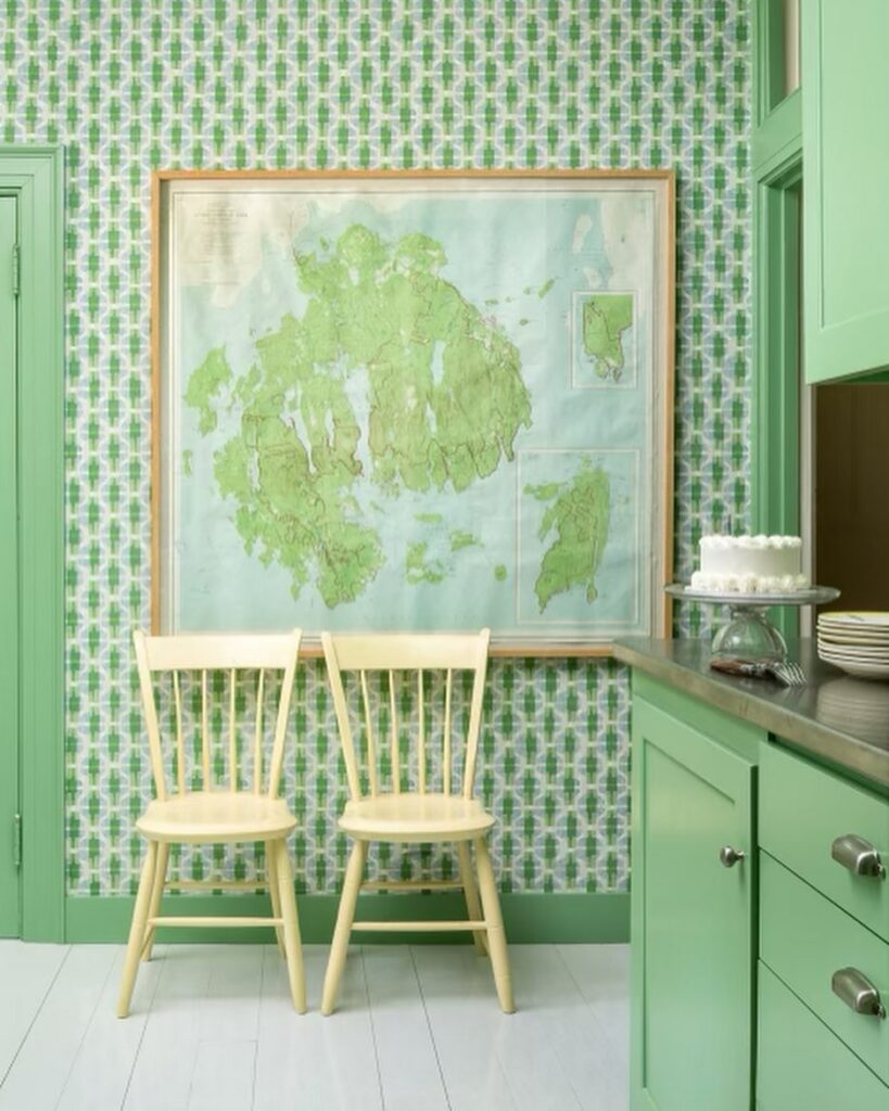 Benjamin Moore Gumdrop - green kitchen cabinets