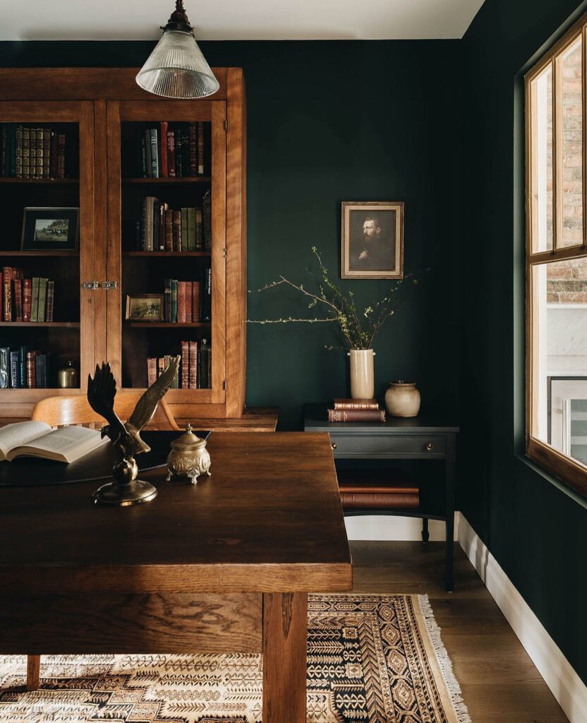 Benjamin Moore Tarrytown Green home study