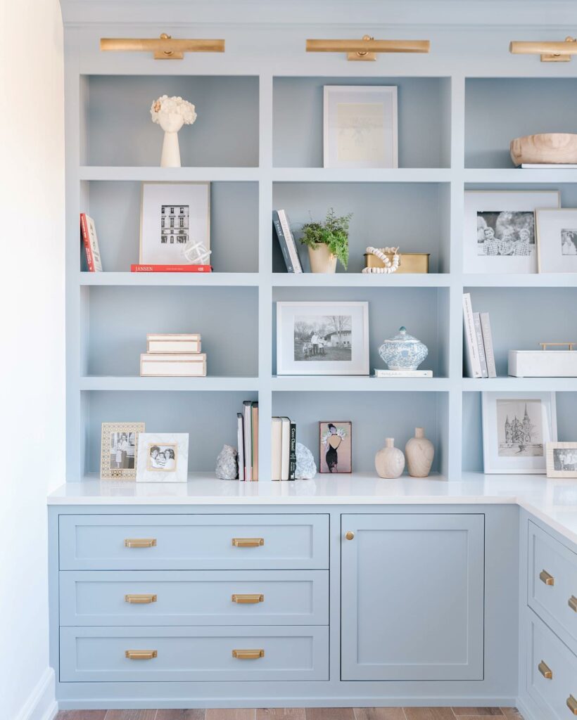 Benjamin Moore Blue Heather light blue cabinets