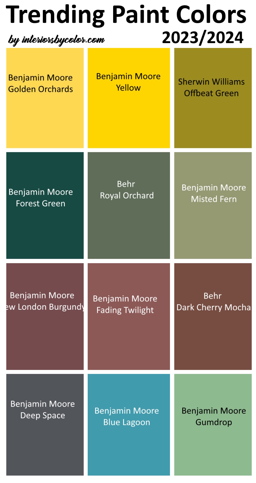 trending paint colors 2023 2024