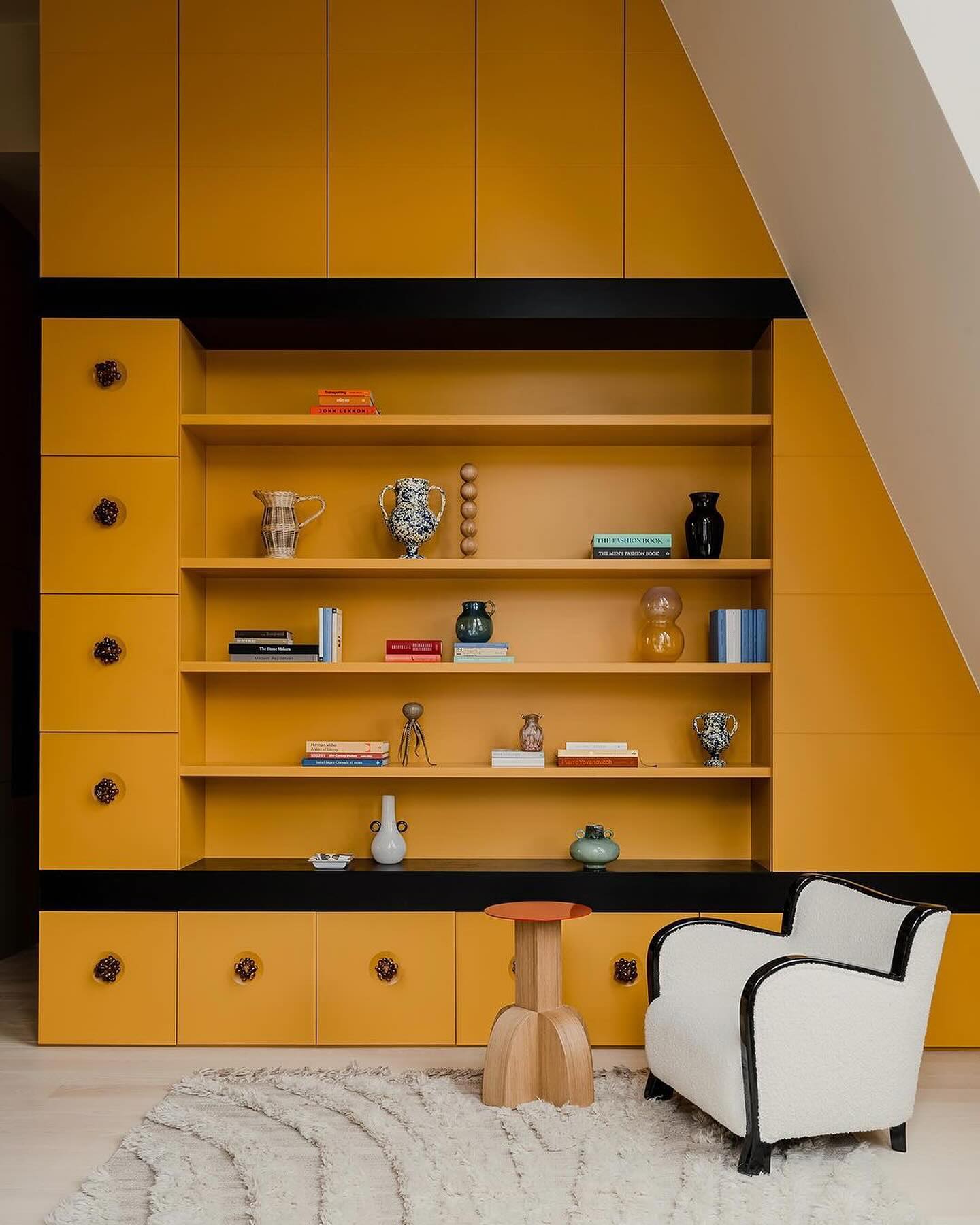 ochre-yellow-built-in-cabinets