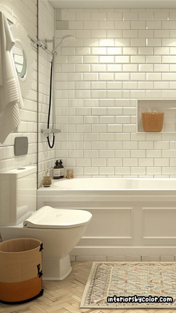 small bathroom design - shower in bathtub