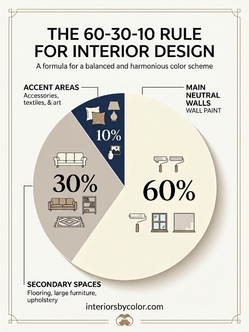 The 60-30-10 rule for whole-house paint color distribution