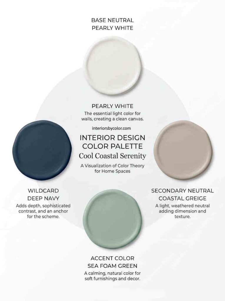 The Main Neutral — Your workhorse color (60-70% of walls) The Secondary Neutral — A lighter or deeper partner (15-20%) The Accent Color — A richer, bolder hue (10-15%) The Wildcard — A surprise color for one special space (5%)