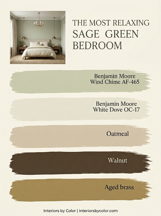 Sage Green Bedroom paint color scheme