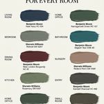Best accent wall color for every room with specific Benjamin Moore and Sherwin-Williams paint colors.