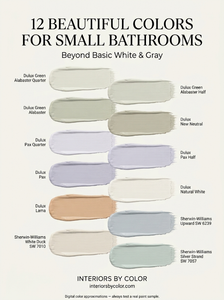 Best paint colors for small bathrooms including green blue lavender and warm neutral shades