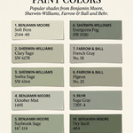 10 best sage green paint colors from Benjamin Moore, Sherwin-Williams, Farrow and Ball and Behr